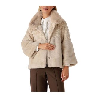Freebird by Steven Jassen, Dames, Beige, S, Polyester, Chique Faux Fur Shearling Jas