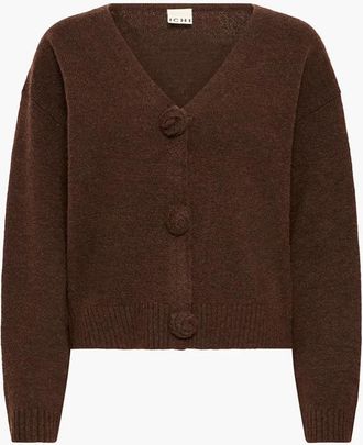 Ichi Cardigan - Dames - Vesten - Bruin - L - Truien & Vesten