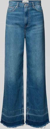 Sams&oslash;e & Sams&oslash;e Flared Cut Jeans mit Fransen Modell REBECCA in Blau, Gr&ouml;&szlig;e 25/32