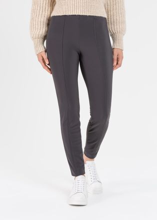 Stehmann Leggings STEHMANN, Damen, Gr. 34, N-Gr, grau (graphit, 920), Obermaterial: 85% Polyamid, 15% Elasthan, unifarben, regular fit kn&ouml;chellang, Hosen Leggi