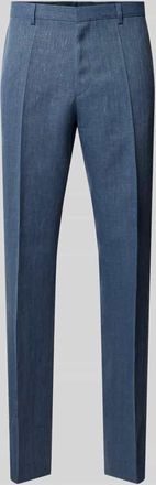 HUGO BOSS Regular Fit Anzughose aus Leinen-Mix Modell LEON in Ocean Melange, Gr&ouml;&szlig;e 102