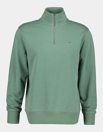GANT Mens GANT Mens Regular Fit Shield Logo Half Zip Sweatshirt - 308 Surplus Mint - Green - Size: 40