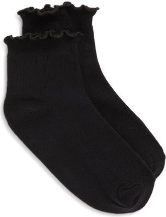 Stems Billie Ruffle Mid Crew Socks in Black at Nordstrom
