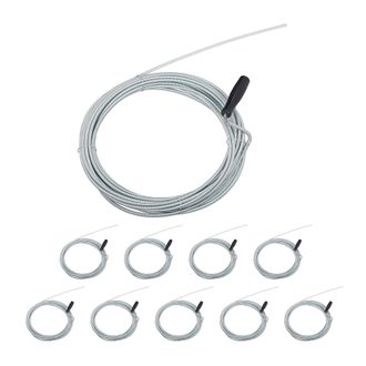 Relaxdays 10 Desatascadores Tuber&iacute;as Y Desag&uuml;es 10 M, Cables, Muelle, Ducha, Wc, Alambre, Hierro Y Pl&aacute;stico, &Oslash; 5 Mm, Plateado