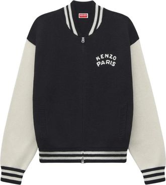 Kenzo Paris Emblem Varsity Cardigan - - Jackets - Uomo - Nero - XL