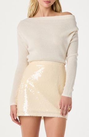 ASTR the Label One-Shoulder Rib Sweater in Cream at Nordstrom Rack, Size Medium