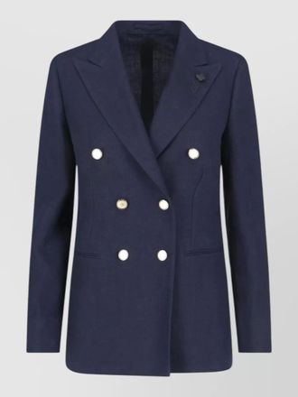 Lardini double breasted blazer long sleeves notched lapels