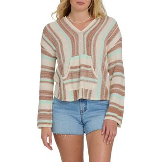 Billabong Baja Beach Stripe Cotton Blend Hoodie in Sugar Almond at Nordstrom, Size X-Small