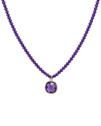 Jewelmak 14K African Amethyst Necklace