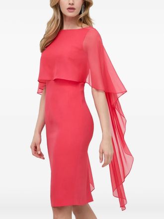 Luisa Spagnoli Prose cape-sleeve dress - women - Viscose/Polyester/Silk - 38 - Pink