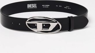 Diesel Cintura B-1DR in pelle con maxi fibbia logo Oval D