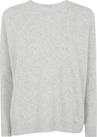 Kujten Romelie Ronde Hals Trui - Dames - Cashmere truien - Grijs - S - Wol - Truien & Vesten