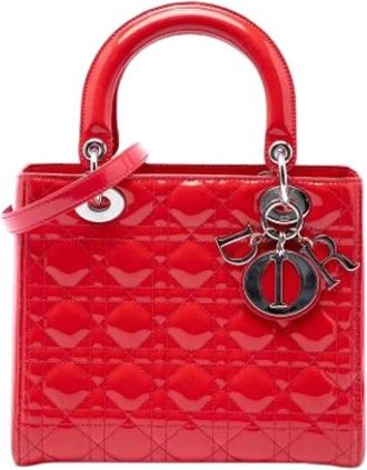 Dior Pre-owned Lady Dior - Dames - Vintage Handtas - Rood - ONE Size - Leer - Vintage