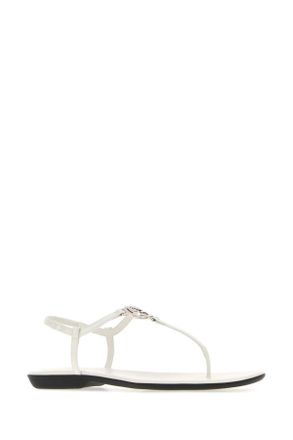 Gucci Womens White Leather Sandals Whitebamboowhbamb Lamb Sandali