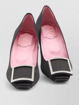 Roger Vivier satin pumps trompette heel square toe
