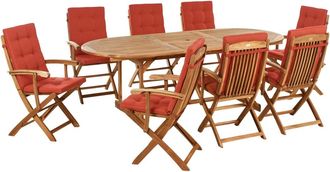 Beliani Conjunto de comedor 8 personas de madera marr&oacute;n