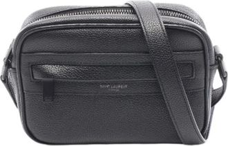 Saint Laurent Pre-owned Camp Small Leather Camera Bag - Heren - Vintage Schoudertas - Zwart - ONE Size - Leer - Vintage