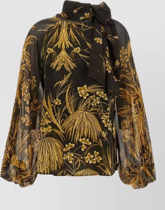 F.R.S. For Restless Sleepers floral print silk blend long sleeve blouse