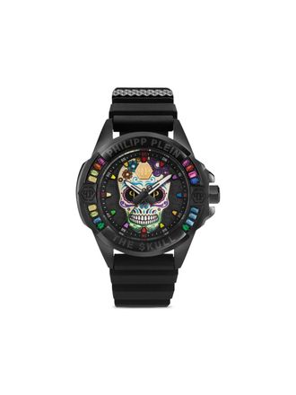 Philipp Plein The Kull skull watch 44mm - men - stainless steel/Silicone - One Size - Black