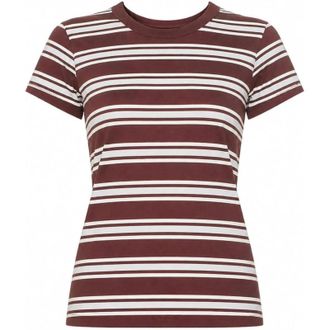 Rag & Bone Womens The Slub Stripe Tee, Brown Blue Multi