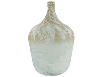 Schubiger M&ouml;bel Flasche Glas Weiss Gold H: 56 cm