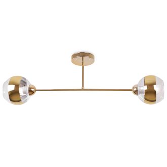 OEM L&aacute;mpara De Techo Asturia Oro 2 Pantallas Planas Doradas E27