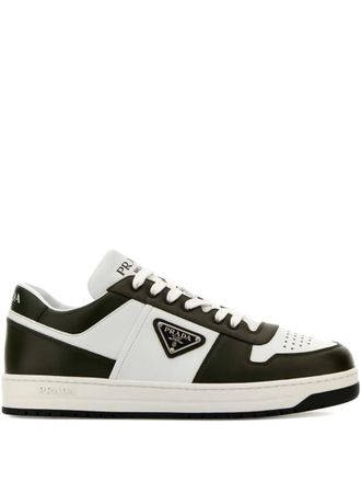 Prada Downtown Two-Tone Leather Sneakers Shoes