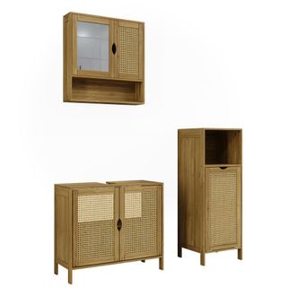 Vicco Conjunto De Muebles De Ba&ntilde;o De 3 Piezas Liora, Bamb&uacute;, 3 Partes, Vicco