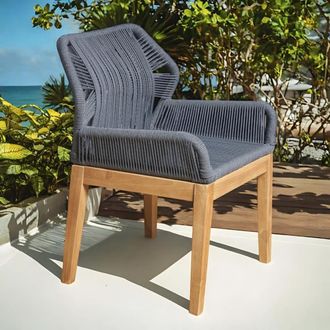 Wanda Collection Wanda Collection - Silla De Jard&iacute;&shy;n De Teca Y Cuerda Gris Oscuro Vera