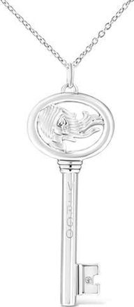House of Brilliance 925 Sterling Silver Diamond Accent Zodiac Key 18 Pendant Necklace in Virgo at Nordstrom