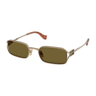 Miu Miu MU C50S Zonnebril - Dames - Accessoires - Geel - Maat: 52 MM Leer