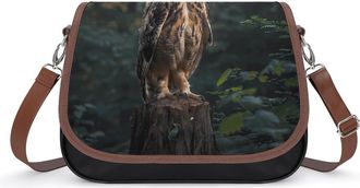 Generic Eurasian Eagle Owl Crossbody Bags for Women Shoulder Messenger Bag Purse Handbags