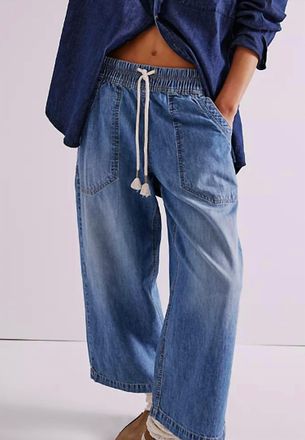 Free People Easy Peasy Denim Pants In No Problem