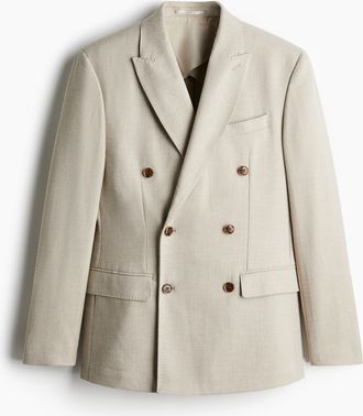 H&M Zweireihiges Jackett in Regular Fit - Beige