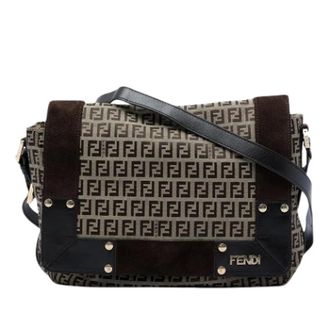 Fendi Pre-owned Suede Crossbody Bag - Dames - Pre-owned - Beige - Maat: ONE Size Su&egrave;de