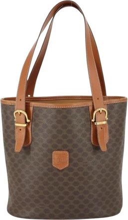 Celine Pre-owned Bucket Bags, female, Brown, Size: ONE SIZE Pre-owned Triomphe Canvas Vertical Cabas Tote Bag