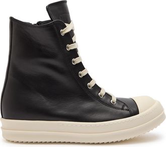 Rick Owens Leather Sneakers - Black And White - 39 (IT39 / UK6)