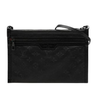 Louis Vuitton Double Flat Messenger - female - Louis Vuitton Vintage - Bags - Black - ONE SIZE - Bags