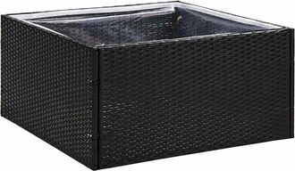 vidaXL Jardinera Rat&aacute;n Sint&eacute;tico Negra 80x80x40 Cm Vidaxl