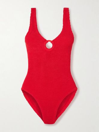 Hunza G Costume Da Bagno In Seersucker Coverage Celine - Rosso