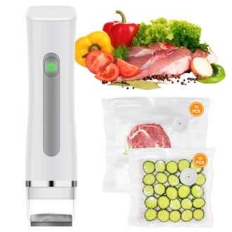 OEM Selladora De Alimentos Al Vac&iacute;o, Selladora Port&aacute;til Con 30 Bolsas De Vac&iacute;o Reutilizables, Seal Meal Saver, Selladora De Alimentos Inal&aacute;mbrica