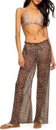 Ramy Brook Alayna Leopard Print Cover-Up Pants in Dark Leopard at Nordstrom, Size Xx-Small