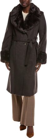 Via Spiga Belted Wool-Blend Coat