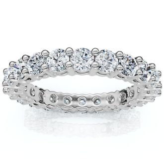 Pompeii3 2 3/8ct Diamond Eternity Ring 14k White Gold Size Selectable