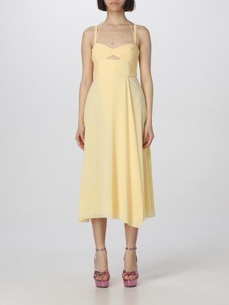 Patrizia Pepe Plissé Halter Midi Jurk