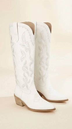 Mi.iM Womens Enora Stitched Western Boot In White