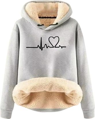 Generic Fleece Hoodie Women UK Ladies Teddy Fleece Hoodie Winter Super Soft Warm Oversized Hoodies, Comfortable Sweatshirt for Women Men Tops Sweater Outwear 