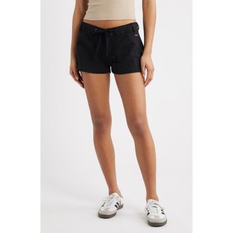 BDG Linen & Cotton Drawstring Shorts in Black at Nordstrom, Size X-Small
