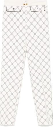 Elisabetta Franchi Cropped Trousers, female, White, Size: XL White Trousers Side Zip Detail