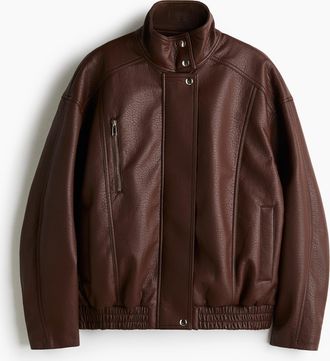 H&M Oversized coated jacket - Brown